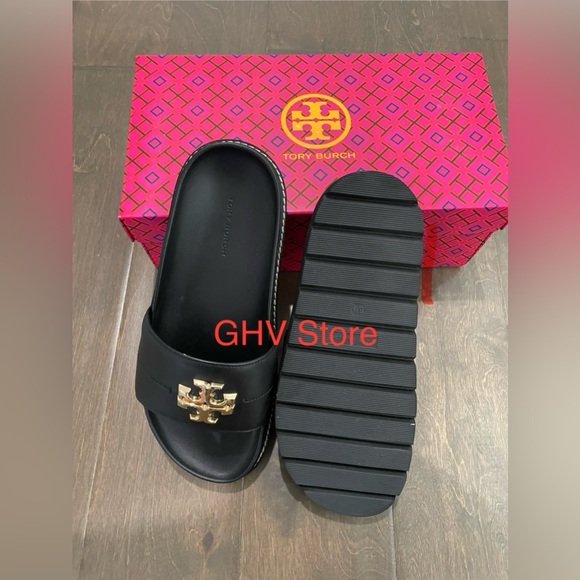 Tory Burch Everly Anatomic Lug Paris Nappa Slide - Picture 6 of 6